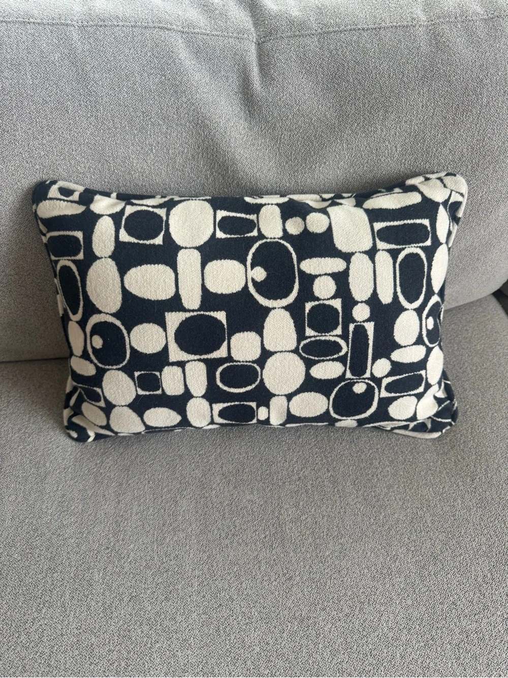 Decorative Black and White Geometric Lumbar Pillow - Home Accents